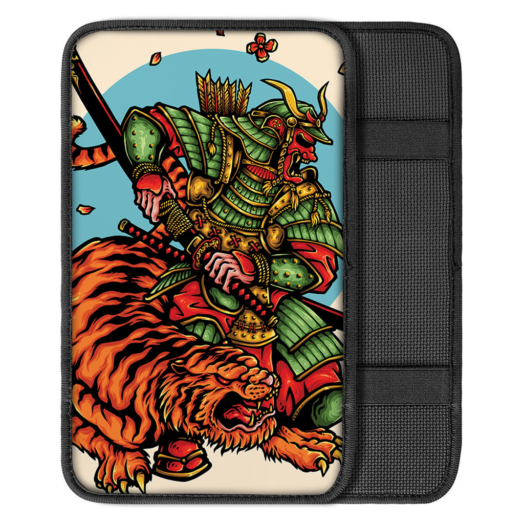 Japanese Samurai And Tiger Print Car Center Console Cover