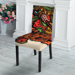 Japanese Samurai And Tiger Print Dining Chair Slipcover