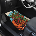 Japanese Samurai And Tiger Print Front and Back Car Floor Mats