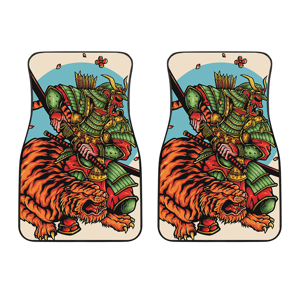 Japanese Samurai And Tiger Print Front Car Floor Mats