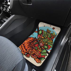 Japanese Samurai And Tiger Print Front Car Floor Mats