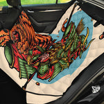 Japanese Samurai And Tiger Print Pet Car Back Seat Cover