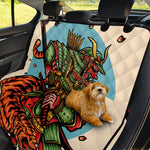 Japanese Samurai And Tiger Print Pet Car Back Seat Cover