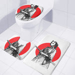 Japanese Samurai Girl Print 3 Piece Bath Mat Set