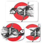 Japanese Samurai Girl Print 3 Piece Bath Mat Set