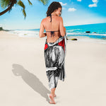 Japanese Samurai Girl Print Beach Sarong Wrap