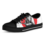 Japanese Samurai Girl Print Black Low Top Shoes 