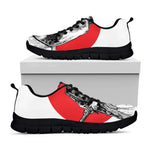 Japanese Samurai Girl Print Black Sneakers