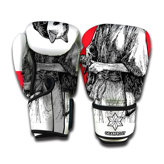 Japanese Samurai Girl Print Boxing Gloves