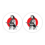 Japanese Samurai Girl Print Car Coasters