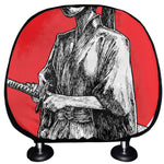 Japanese Samurai Girl Print Car Headrest Covers