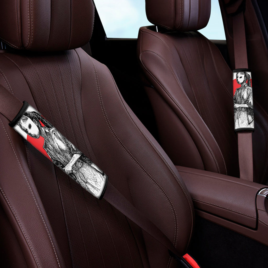 Japanese Samurai Girl Print Car Seat Belt Covers