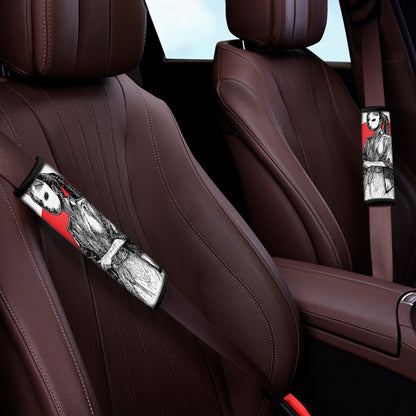 Japanese Samurai Girl Print Car Seat Belt Covers