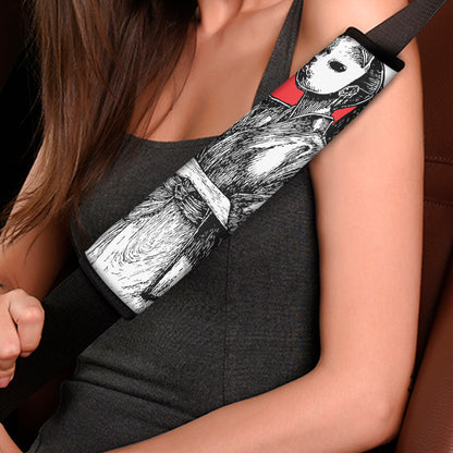 Japanese Samurai Girl Print Car Seat Belt Covers