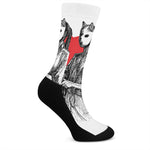 Japanese Samurai Girl Print Crew Socks