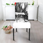 Japanese Samurai Girl Print Dining Chair Slipcover