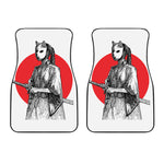 Japanese Samurai Girl Print Front Car Floor Mats