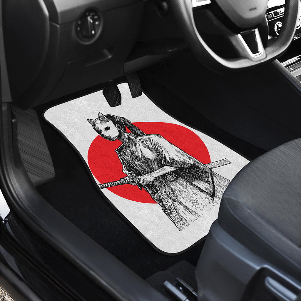 Japanese Samurai Girl Print Front Car Floor Mats