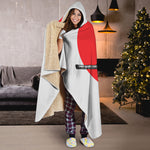 Japanese Samurai Girl Print Hooded Blanket