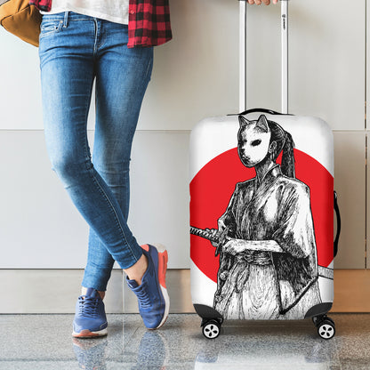 Japanese Samurai Girl Print Luggage Cover