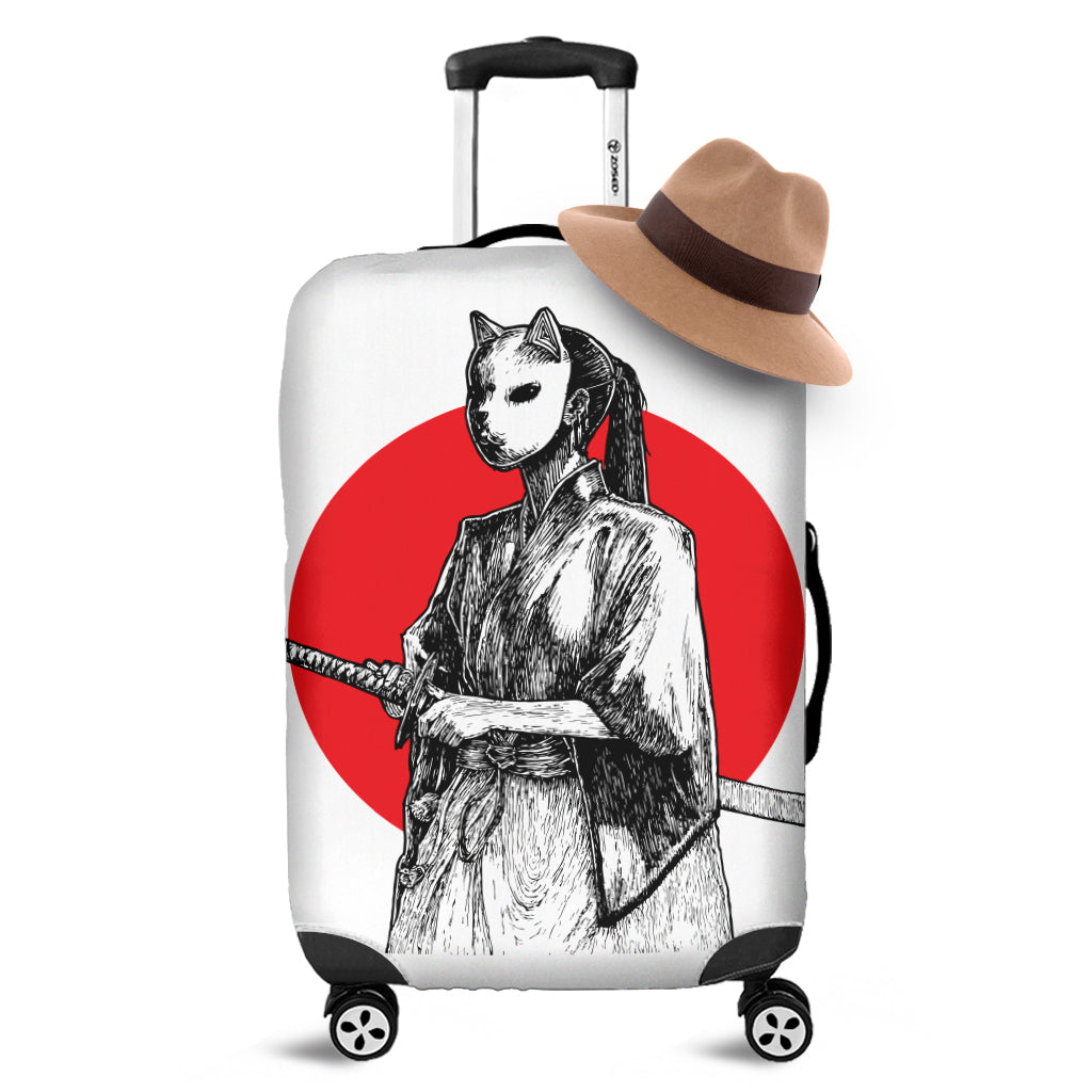 Japanese Samurai Girl Print Luggage Cover