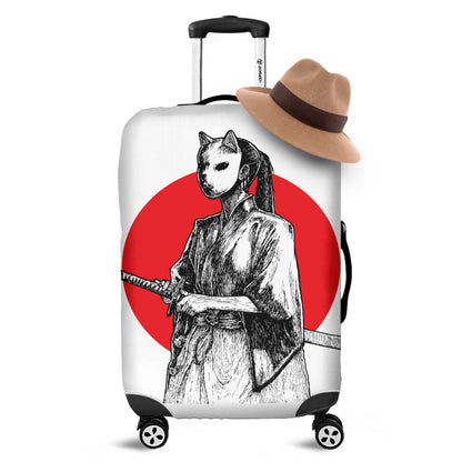 Japanese Samurai Girl Print Luggage Cover