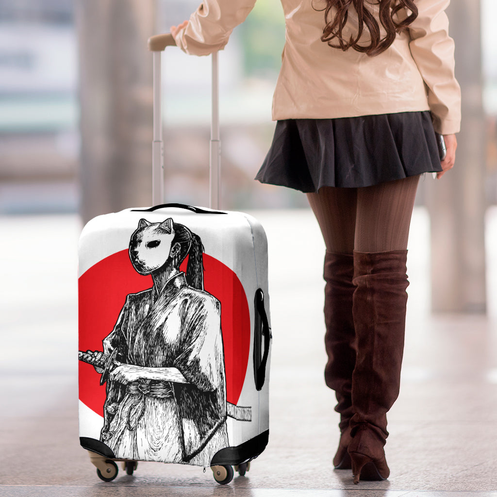 Japanese Samurai Girl Print Luggage Cover