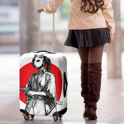 Japanese Samurai Girl Print Luggage Cover