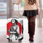 Japanese Samurai Girl Print Luggage Cover