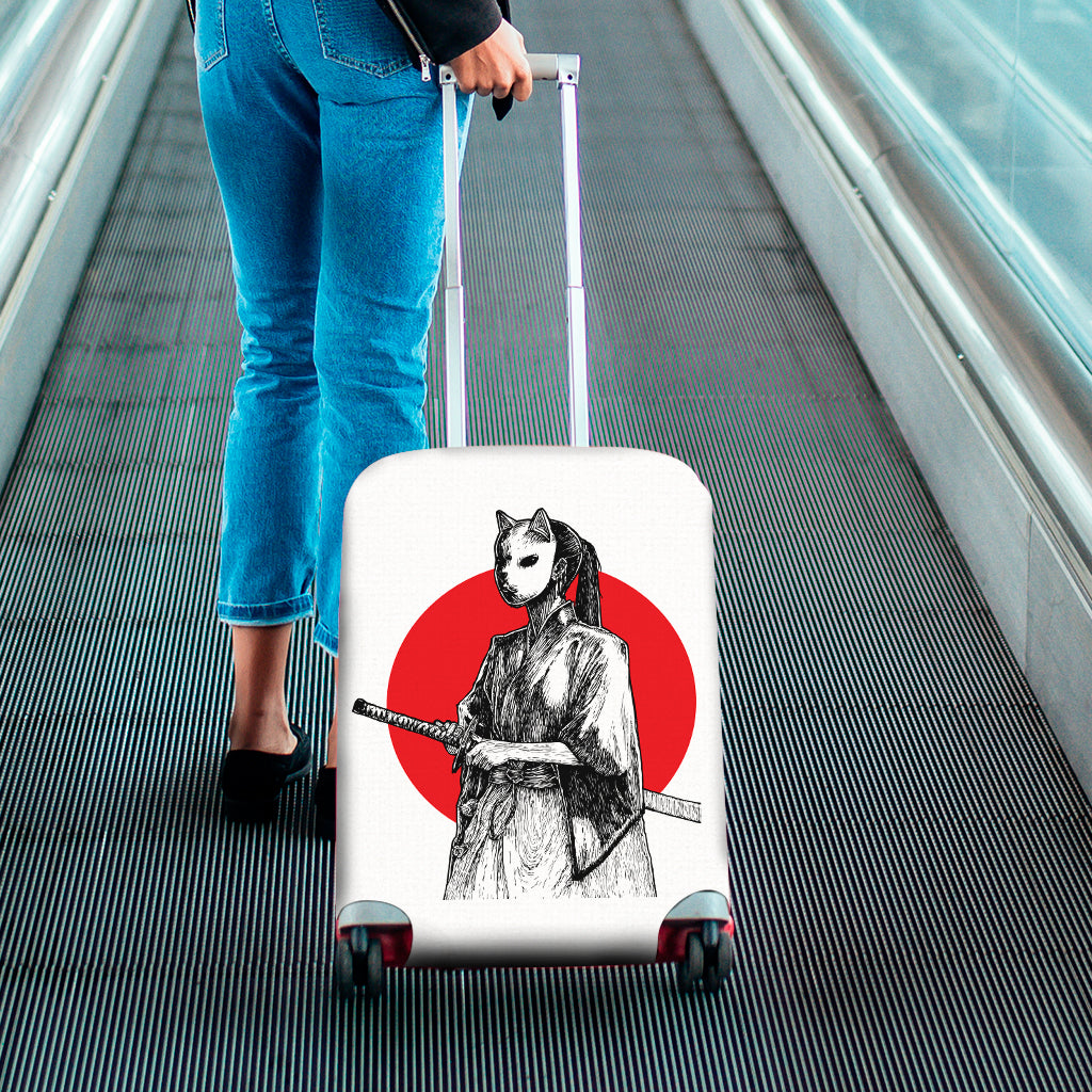 Japanese Samurai Girl Print Luggage Cover