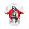 Japanese Samurai Girl Print Men's Baseball Jersey