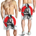 Japanese Samurai Girl Print Men's Shorts