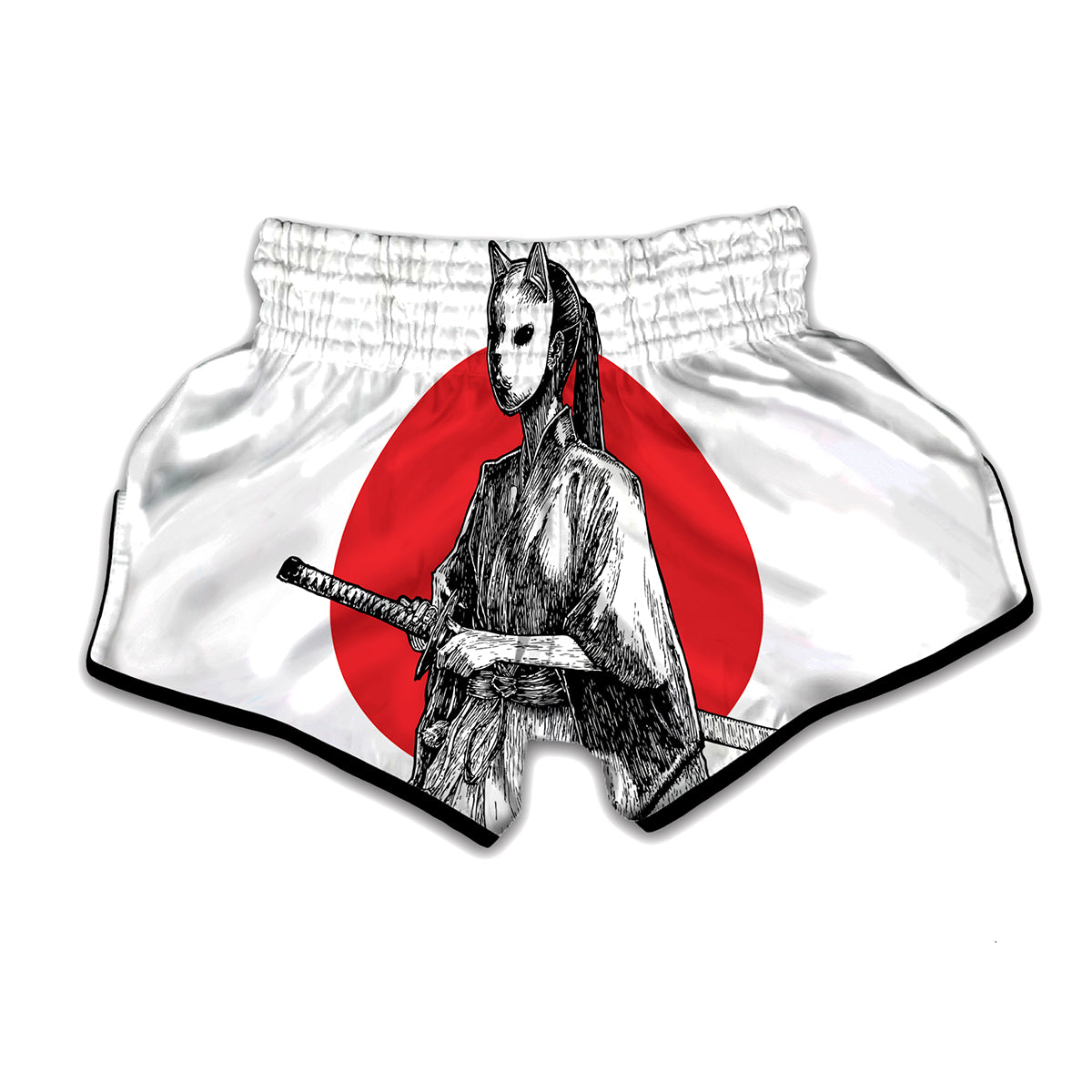 Japanese Samurai Girl Print Muay Thai Boxing Shorts