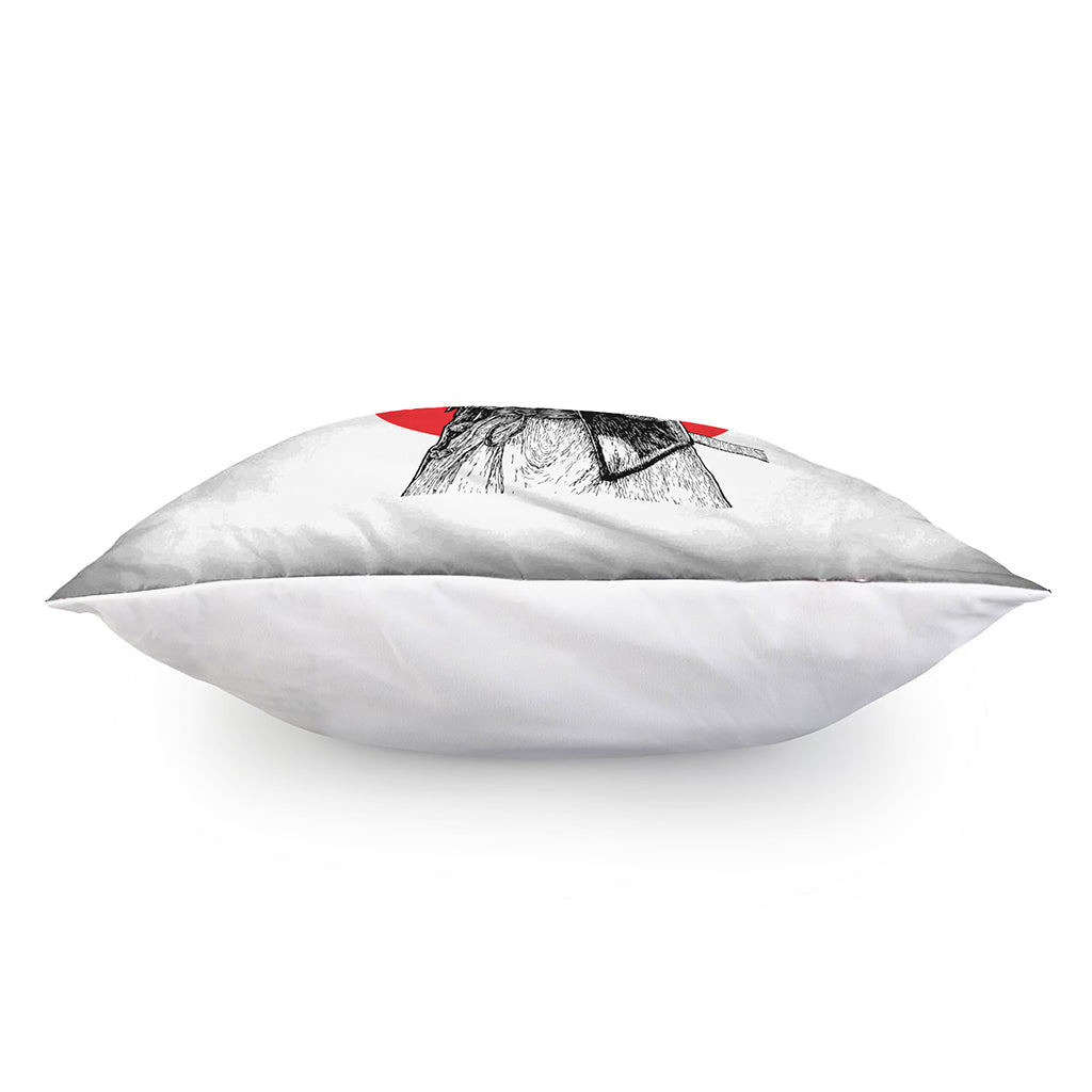 Japanese Samurai Girl Print Pillow Cover