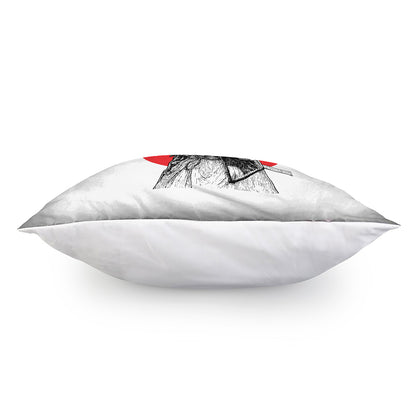 Japanese Samurai Girl Print Pillow Cover