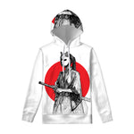 Japanese Samurai Girl Print Pullover Hoodie