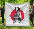 Japanese Samurai Girl Print Quilt