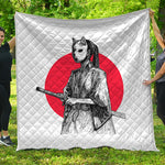 Japanese Samurai Girl Print Quilt