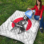 Japanese Samurai Girl Print Quilt