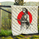 Japanese Samurai Girl Print Quilt