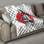 Japanese Samurai Girl Print Quilt