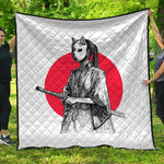 Japanese Samurai Girl Print Quilt