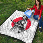 Japanese Samurai Girl Print Quilt