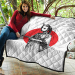 Japanese Samurai Girl Print Quilt