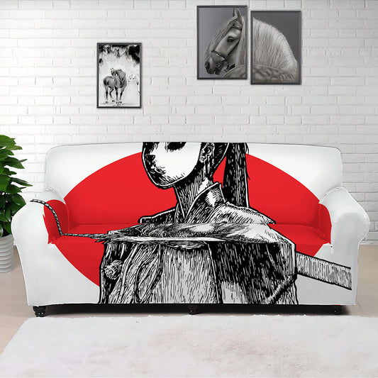 Japanese Samurai Girl Print Sofa Cover
