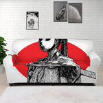 Japanese Samurai Girl Print Sofa Cover