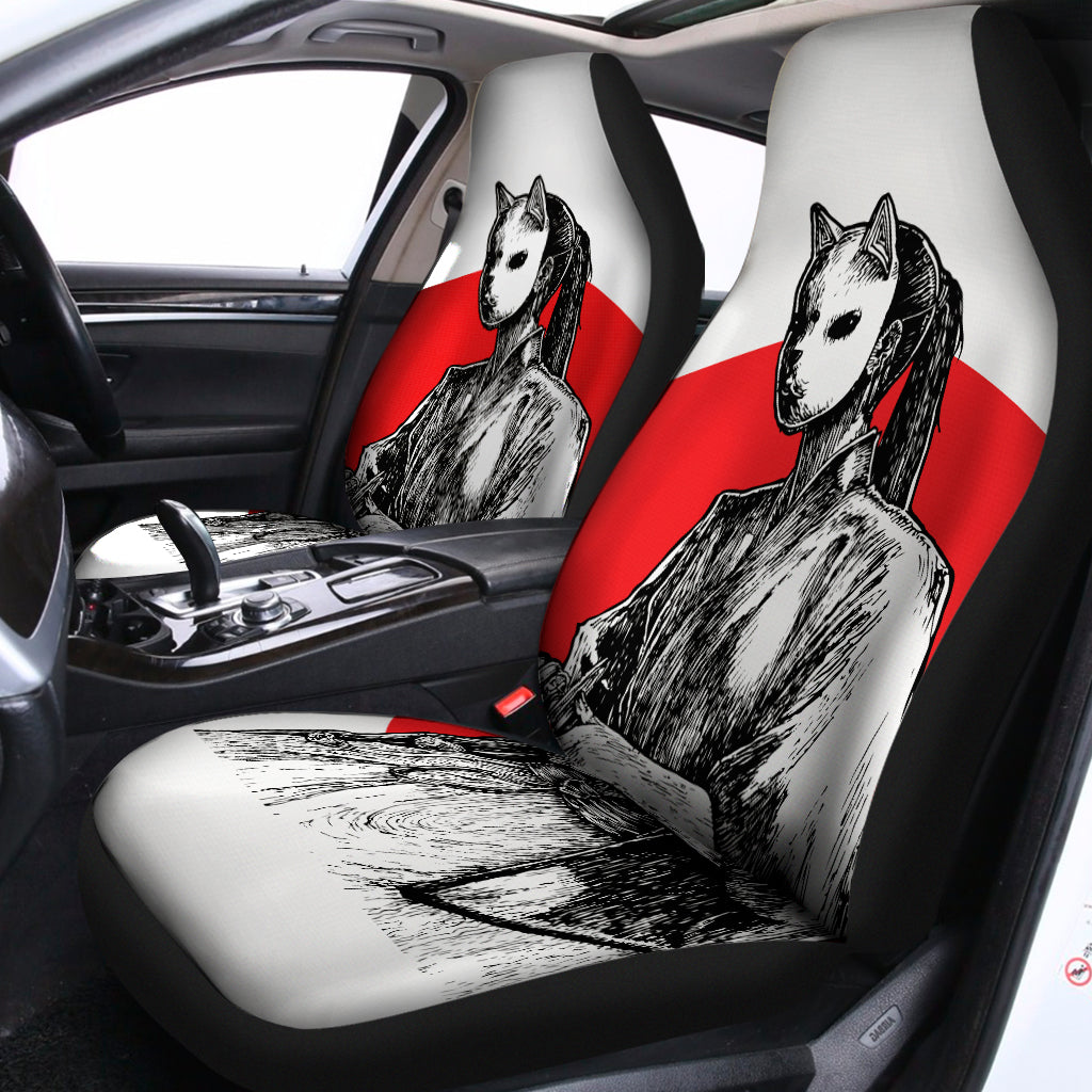 Japanese Samurai Girl Print Universal Fit Car Seat Covers