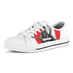 Japanese Samurai Girl Print White Low Top Shoes