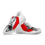Japanese Samurai Girl Print White Sneakers