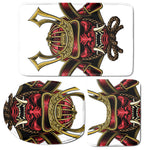 Japanese Samurai Helmet Print 3 Piece Bath Mat Set